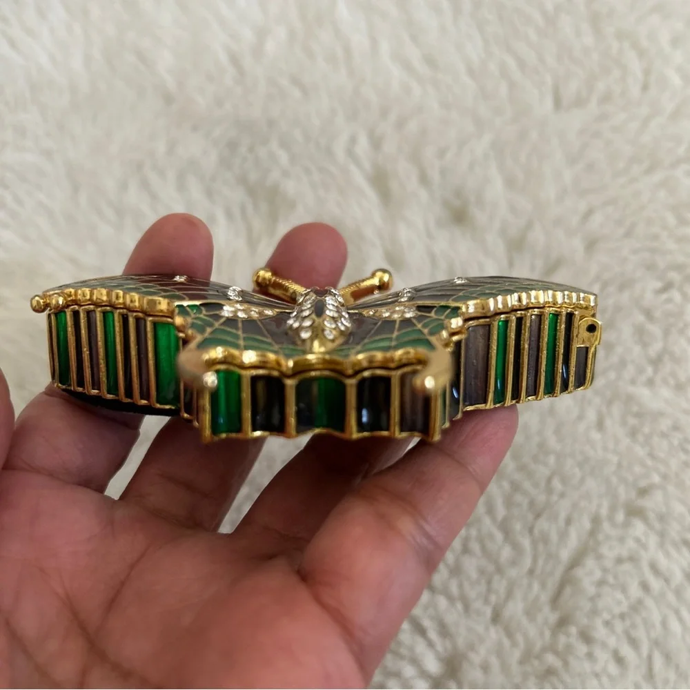 Vintage jeweled butterfly trinket box
